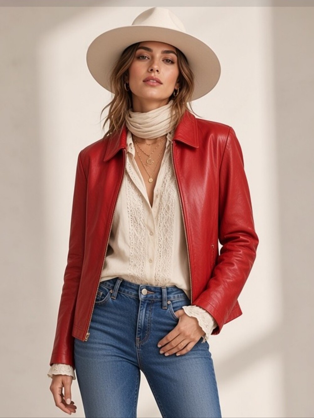 Vintage 80s/90s DERO by Rocco D'Amelio Red Leather Jacket Medium USA